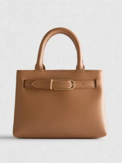 Minibolso tote con detalle de hebilla