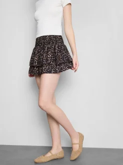 Minifalda fruncida con volantes