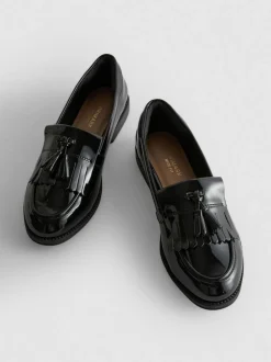 Mocasines de charol de horma ancha