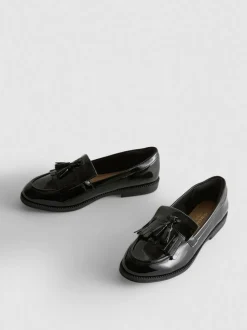 Mocasines de charol de horma ancha