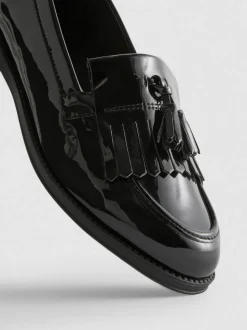 Mocasines de charol de horma ancha
