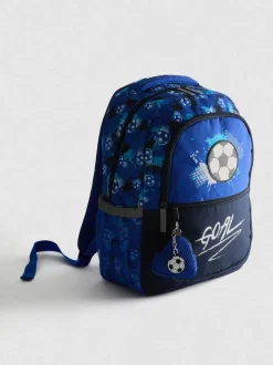 Mochila escolar con gráficos de fútbol