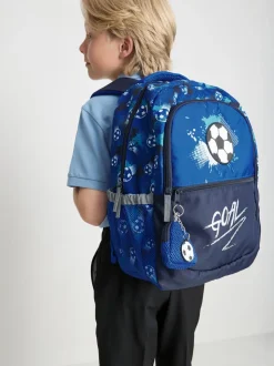 Mochila escolar con gráficos de fútbol
