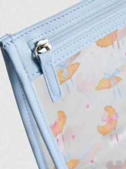 Neceser con cremallera y estampado de croissants