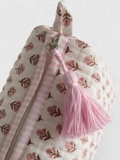 Neceser de lona con flores