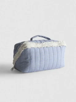 Neceser de lona plegable a cuadros vichy