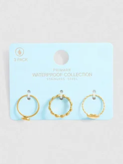 Pack de 3 anillos con conchas resistentes al agua