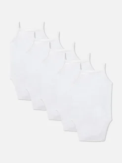 Pack de 5 bodis para recién nacido con tirantes