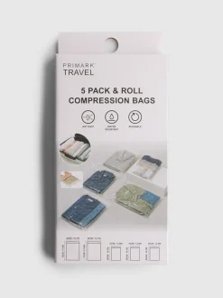 Pack de 5 bolsas de compresión enrollables
