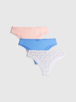 Pack de 3 braguitas brasileñas con mucho algodón