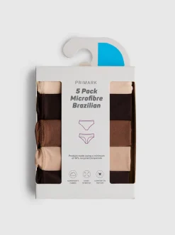 Pack de 5 braguitas brasileñas de microfibra