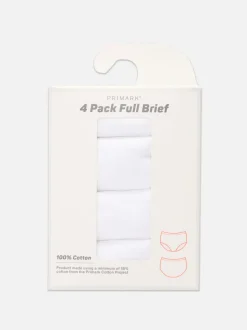 Pack de 4 braguitas de algodón de cobertura completa