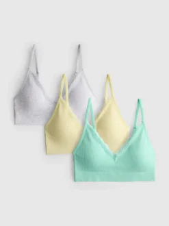 Pack de 3 bralettes con ribete y sin costuras