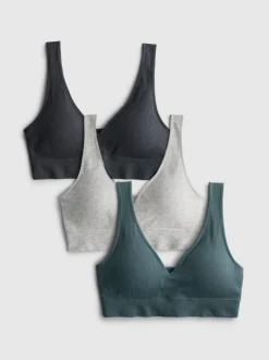 Pack de 3 bralettes sin costuras con escote de pico