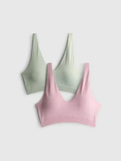 Pack de 2 bralettes suaves con escote de pico