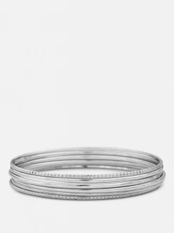 Pack de 6 brazaletes de metal pulido