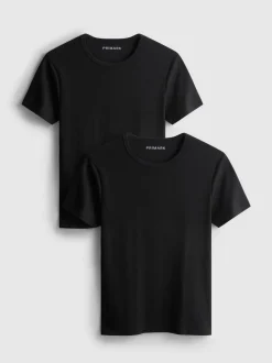 Pack de 2 camisetas de canalé de manga corta