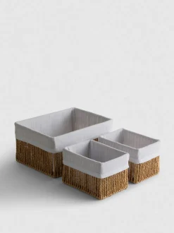 Pack de 3 cestas tejidas