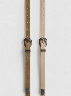 Pack de 2 cinturones finos estilo tejano
