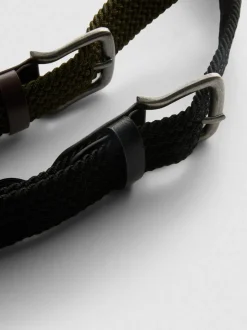 Pack de 2 cinturones trenzados con hebilla