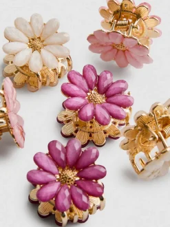 Pack de 6 clips para el pelo con forma de flor