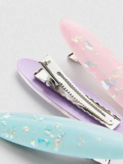 Pack de 3 clips para el pelo de resina ovalados