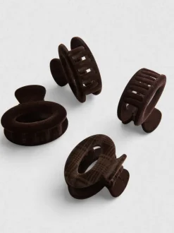 Pack de 4 clips para el pelo de terciopelo