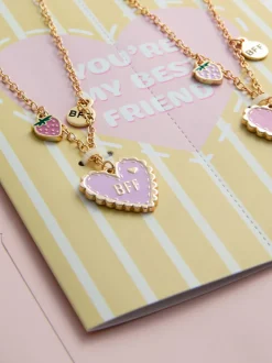 Pack de 2 collares de la amistad con corazones