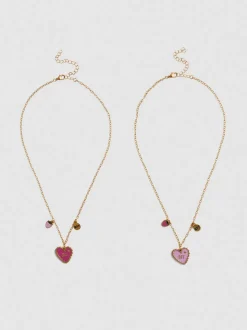 Pack de 2 collares de la amistad con corazones