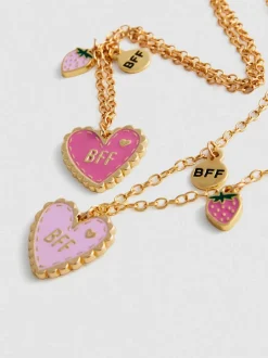 Pack de 2 collares de la amistad con corazones