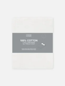 Pack de 2 fundas de almohada de algodón puro
