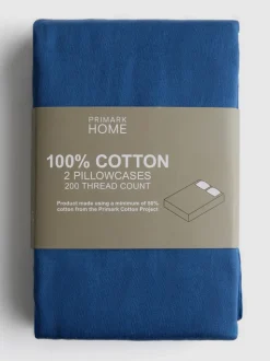 Pack de 2 fundas de almohada de algodón de 200 hilos
