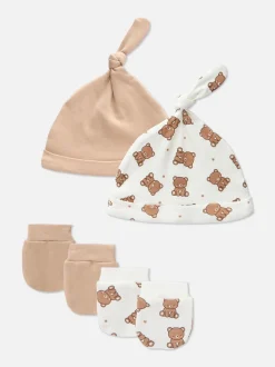 Pack de 2 gorros y manoplas para recién nacido