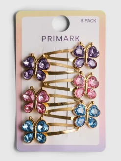Pack de 6 horquillas a presión con mariposas