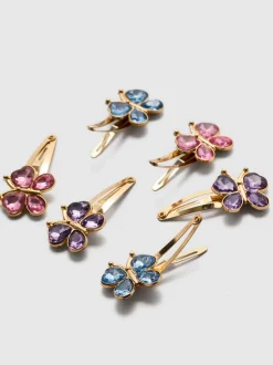Pack de 6 horquillas a presión con mariposas