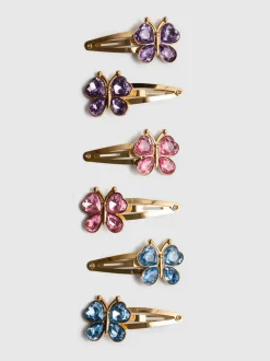 Pack de 6 horquillas a presión con mariposas