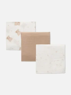 Pack de 3 mantitas cuadradas de muselina