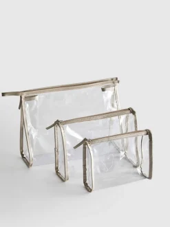 Pack de 3 neceseres de maquillaje transparentes