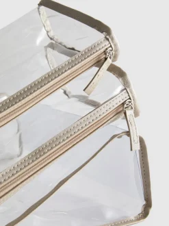 Pack de 3 neceseres de maquillaje transparentes