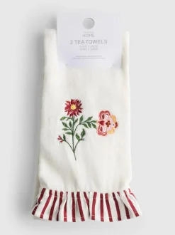 Pack de 2 paños de cocina con estampado floral