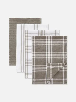 Pack de 4 paños de cocina de rizo de algodón
