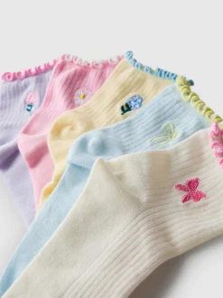 Pack de 5 pares de calcetines con borde ondulado