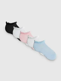 Pack de 5 pares de calcetines con ribete de tul