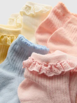 Pack de pares de 5 calcetines cortos con volantes