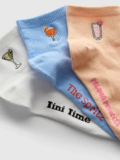 Pack de 3 pares de calcetines con cócteles