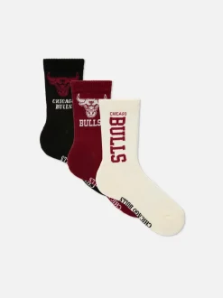 Pack de 3 pares de calcetines de los Chicago Bulls