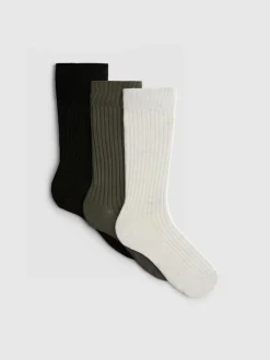 Pack de 3 pares de calcetines de canalé con algodón