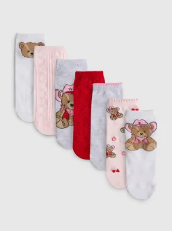 Pack de 7 pares de calcetines tobilleros con osos