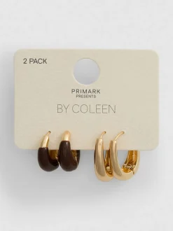 Pack de 2 pendientes gruesos de aro By Coleen