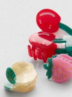 Pack de 3 pinzas para el pelo de frutas